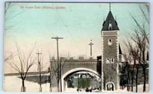 St. Louis Gate in Winter QUEBEC Canada 1910 Postcard