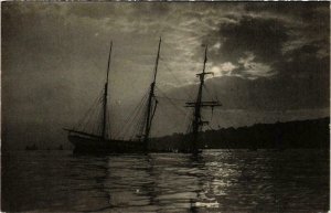 CPA AK Black White photo SHIPS (754743)