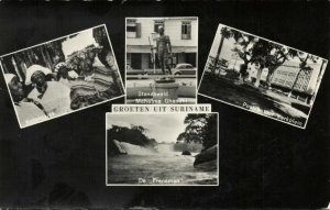 suriname, PARAMARIBO, Ghandhi Statue, Post Office, Koto Girls, Fransman Falls