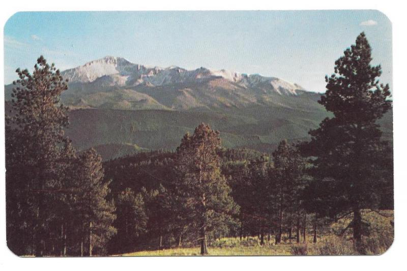 CO Pikes Peak from Rampart Range Rd Vtg Postcard