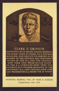 Clark C Griffith Baseball Hall Fame Post Card 3259