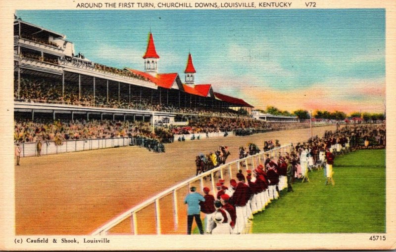 Kentucky Louisville Churchill Downs Around The First Turn 1942