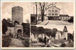 VINTAGE POSTCARD THE ANCIENT RUINS AT INGELHEIM ON THE RHEIN GERMANY 1930s