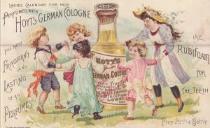 Victorian Trade Card - Hoyt's German Cologne Children Dancing 1892 Calendar RARE