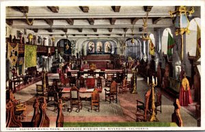 Vtg Riverside California CA Cloister Music Room Glenwood Mission 1910s Postcard