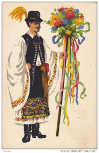 Man with flowers , Czech Republic , 10-20s