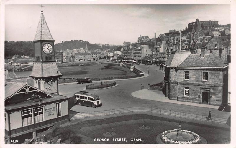 George Street, Oban, Scotland, Early Real Photo Postcard, Unused