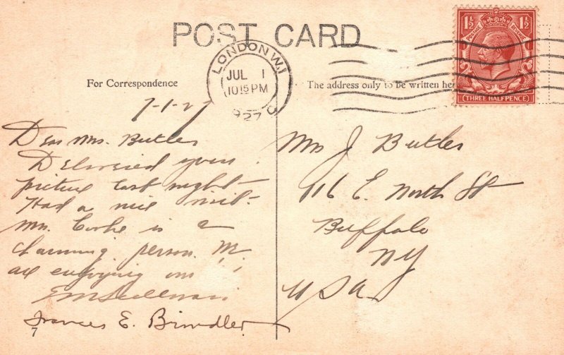 Vintage Postcard 1927 Westminster Abbey & St. Margaret's Church London UK