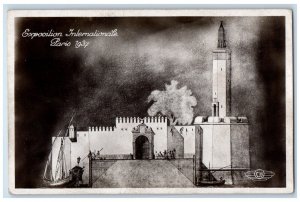 1937 Expo International Algeria Castle Pavilion Paris France RPPC Photo Postcard 