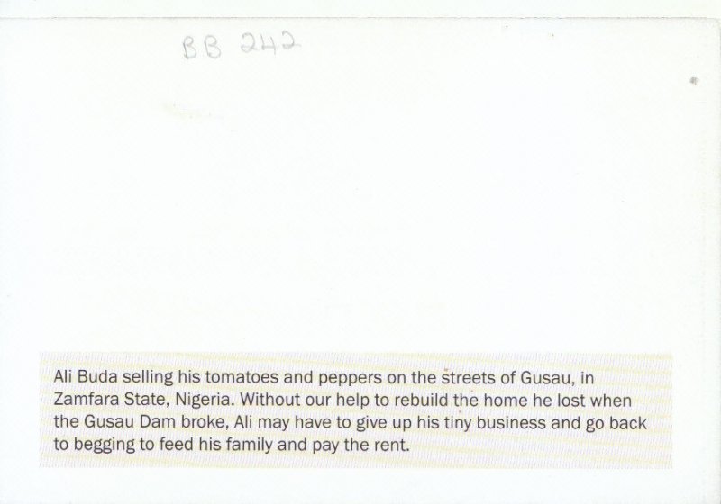 Nigeria Postcard - Ali Buda Selling His Tomatoes - Gusau, Zamfara State  TZ5003