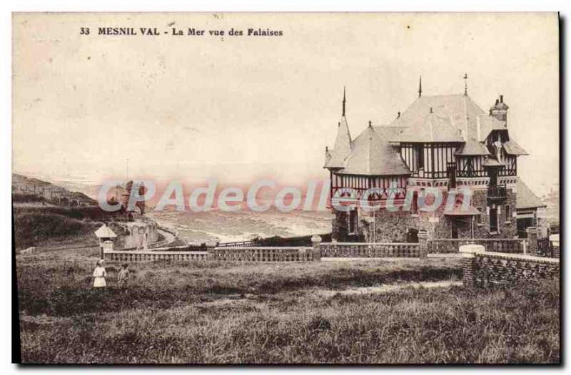 Postcard Old Mesnil Val Sea view Cliffs