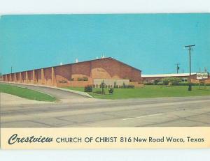 Pre-1980 CHURCH SCENE Waco Texas TX AD0538