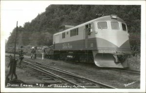 Skagway AK RR Train Diesel Engine #90 White Pass Real Photo Postcard