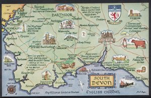 Maps Postcard - Map of South Devon and The English Channel   DR393 