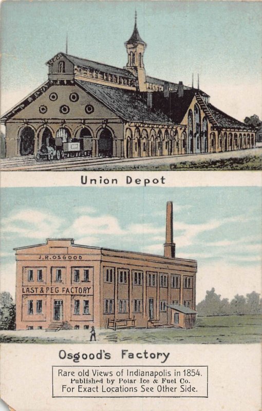 J77/ Indianapolis Indiana Postcard c1910 Osgood Union Railroad Depot 374 |  Asia & Middle East - India, Postcard