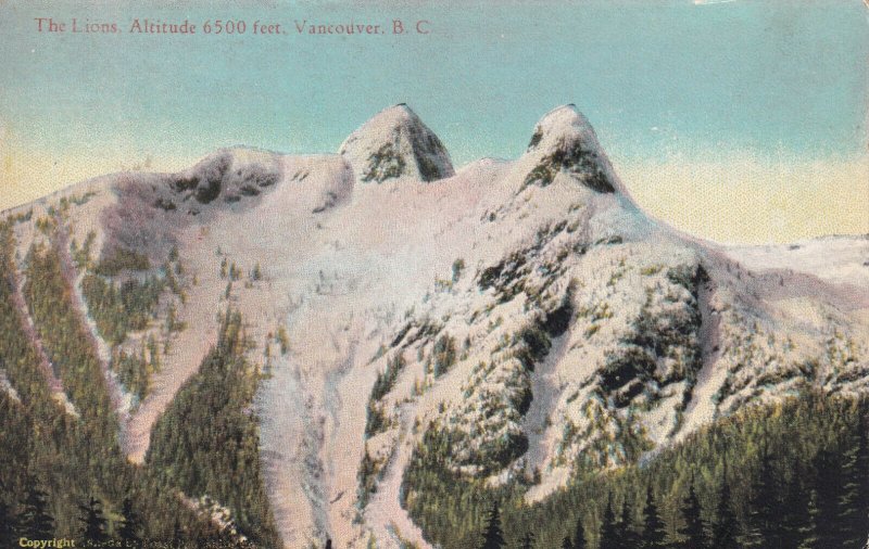 VANCOUVER, British Columbia, Canada, 1900-1910s; The Lions, Mountains