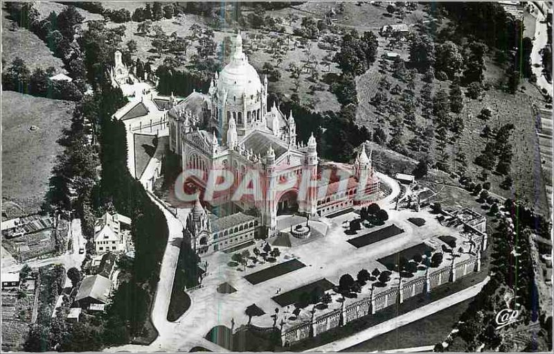 Modern Postcard Lisieux Aerienne view to the Basilica (Robert Cliche Durandaud)