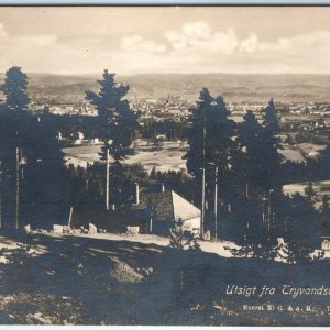 c1910s Norway RPPC View From Tryvandsbanen Railway Depot Real Photo A163