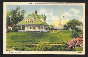 Birthhome of Joseph Smith Windsor County Sharon Vermont Unused c1937