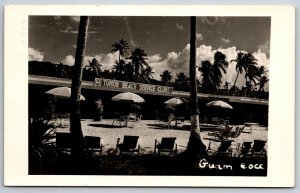 RPPC Tumon Beach Service Club Guam 1952 Postcard F17 