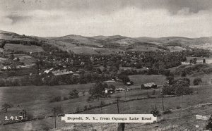 Vintage Postcard 1930's Scenic View From Oquaga Lake Road Deposit New York NY