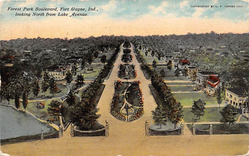 Forest Park Boulevard looking North from Lake Avenue - Fort Wayne, Indiana IN