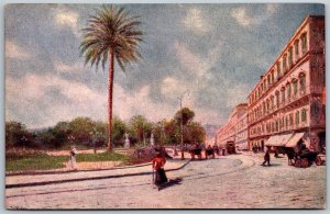 Vtg Napoli Riviera di Chiaia Naples Italy 1910s Old View Postcard