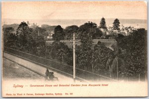 Sydney Australia Government House & Botanical Garden From Macquarie St. Postcard