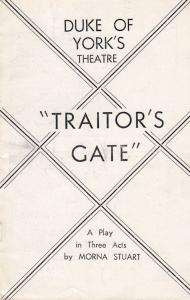 Traitors Gate Chelsea Tower Of London Play Basil Sydney Old Theatre Programme