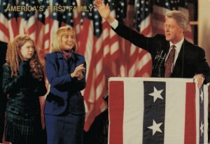 USA Arkansas America's First Family President B. Clinton Vintage Postcard BS.10