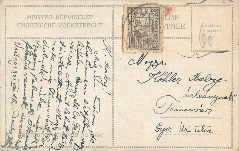 Hungarian folk type ethnic costume artist postcard Undi Mariska 1921