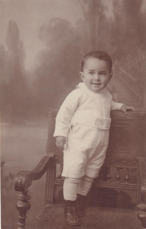 Early children studio portraits photo postcard cute baby boy