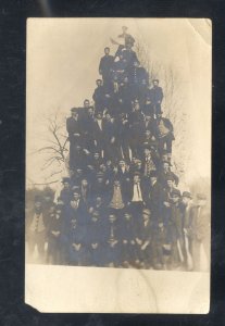 UNIVERSITY OF MINNESOTA FARIBAULT PYRAMID OF PEOPLE TO DOVER REAL PHOTO POSTCARD