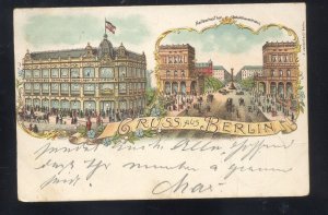 1899 GRUSS AUS BERLIN GERMANY ANTIQUE VINTAGE GERMAN MULTI VIEW POSTCARD