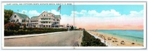 Cliff Hotel Cottages North Scituate Beach Minot PO MA Panorama Fold Out Postcard