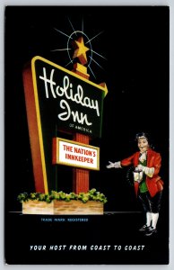 Roadside Motel~Holiday Inn Sign Greensboro North Carolina~Vintage Postcard