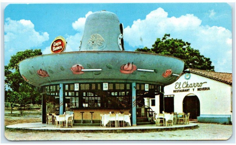 MONTERREY, Nuevo Leon Mexico~ Roadside RESTAURANTE EL CHARRO c1950s Postcard 