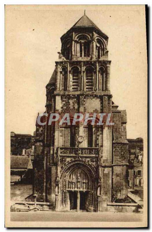 Old Postcard Poitiers L & # 39Eglise Saint Radegonde The tower and its west e...