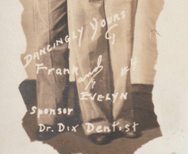 rppc c1920s DANCE MARATHON Dancers FRANK & EVELYN Matching Sweaters PANTS!!