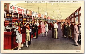 Mexicali Beer Hall Longest Bar In The World Tijuana Mexico Postcard