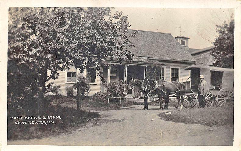 Lyme Center NH Post Office & Store Stage Coach RPPC Postcard