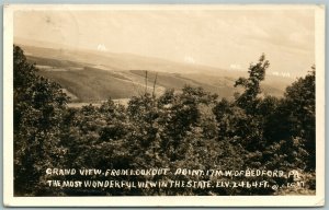 BEDFORD PA LOOKOUT POINT GRAND VIEW 1920s ANTIQUE REAL PHOTO POSTCARD RPPC