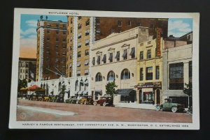 Mint Vintage Washington DC Harvey's Famous Restaurant & Mayflower 1920s Postcard 