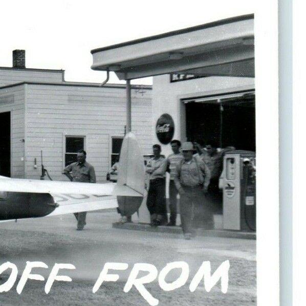 Postcard Planes Take Off from Main St, Jordan Valley OR Coca Cola 1950+ RPPC I21