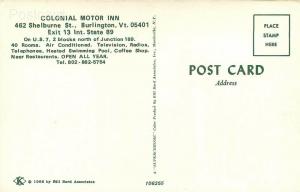 VT, Burlington, Vermont, Colonial Motor Inn, Multi View, Bill Bard No. 106255