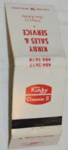 Kirby Sales and Service Advertising 20 Strike Matchbook Cover
