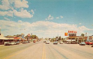 Show Low Arizona Street Scene Shell Gas Station Vintage Postcard AA60754