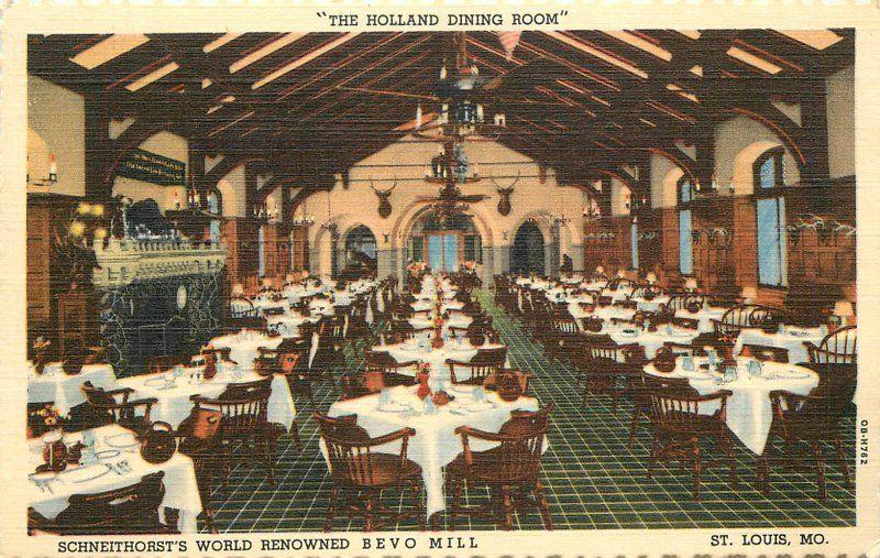 Bevo Mill Interior roadside Restaurant 1940s St Louis Missouri Teich