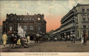 Colombo Ceylon Sri Lanka Victoria Arcade c1910 Postcard