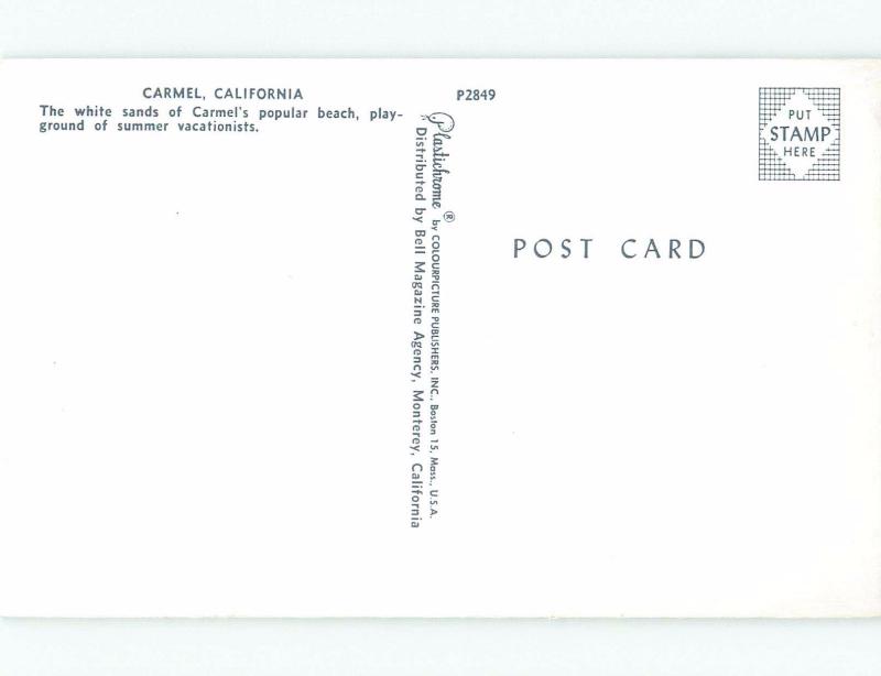 Unused Pre-1980 BEACH SCENE Carmel California CA d7071